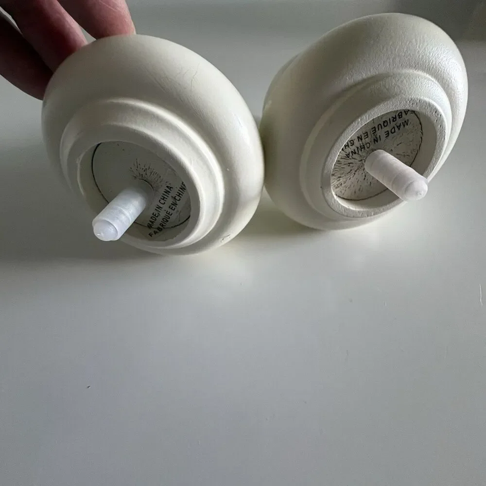 Pottery Barn Set Of 2 White Wood Finials NEW Hardware